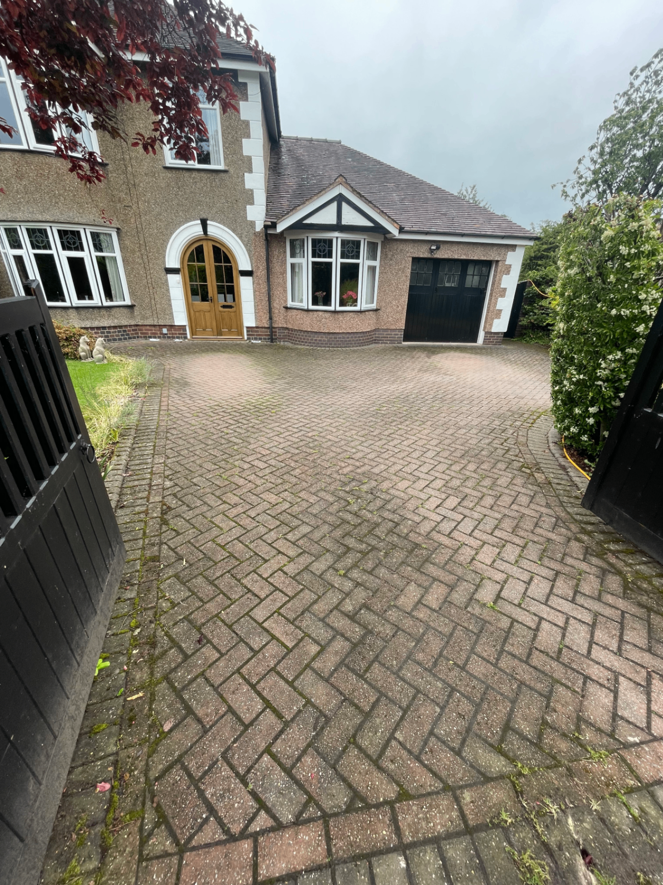 Driveway cleaning Staffordshire comparison 3, before professional cleaning