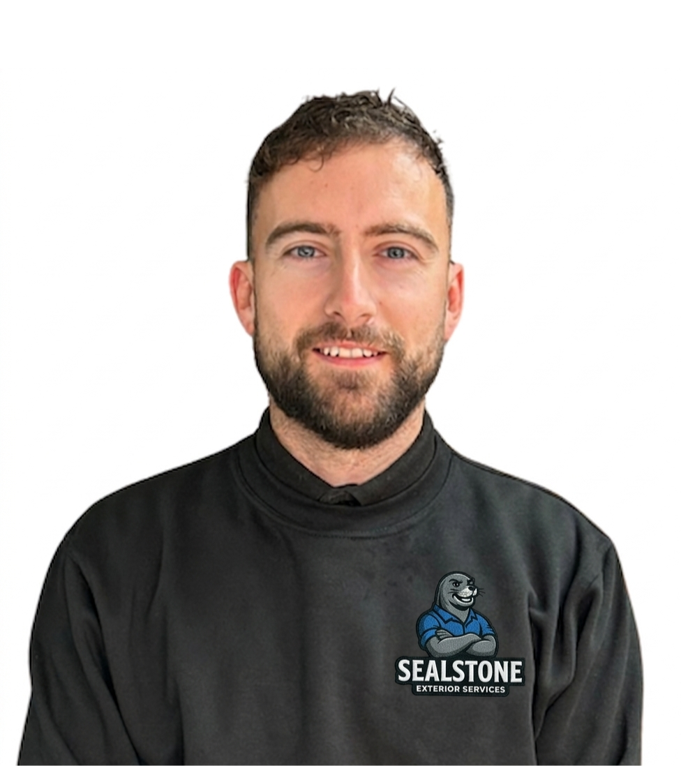 Sealstone technician cleaning a residential exterior in Staffordshire