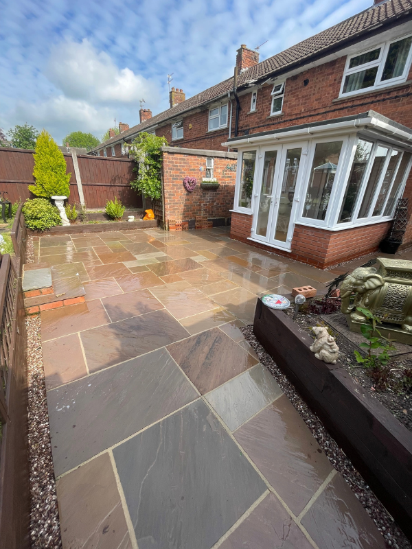 Patio cleaning comparison 3 in Staffordshire, after professional cleaning