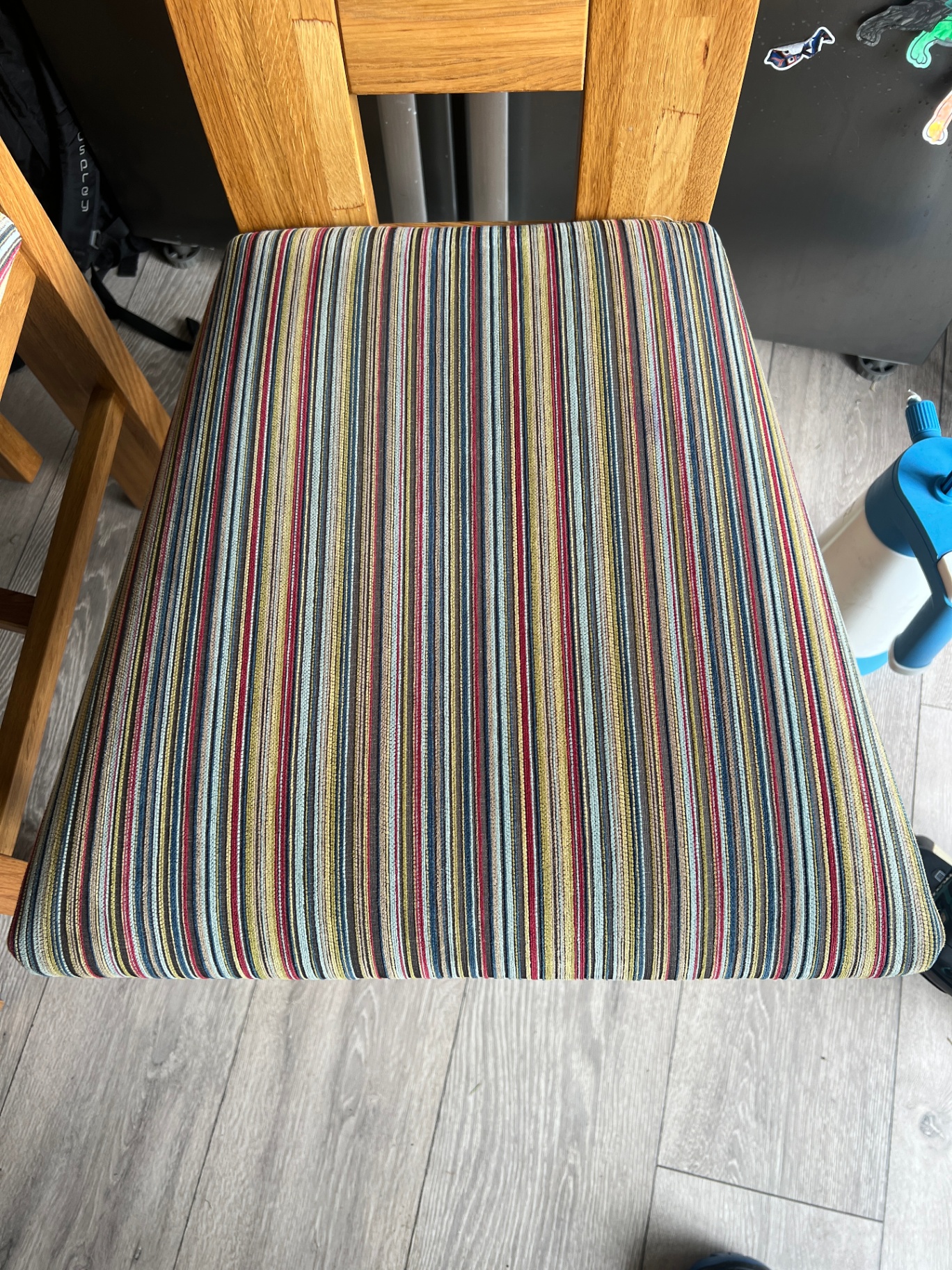 Soiled fabric sofa revived in Staffordshire, after professional cleaning