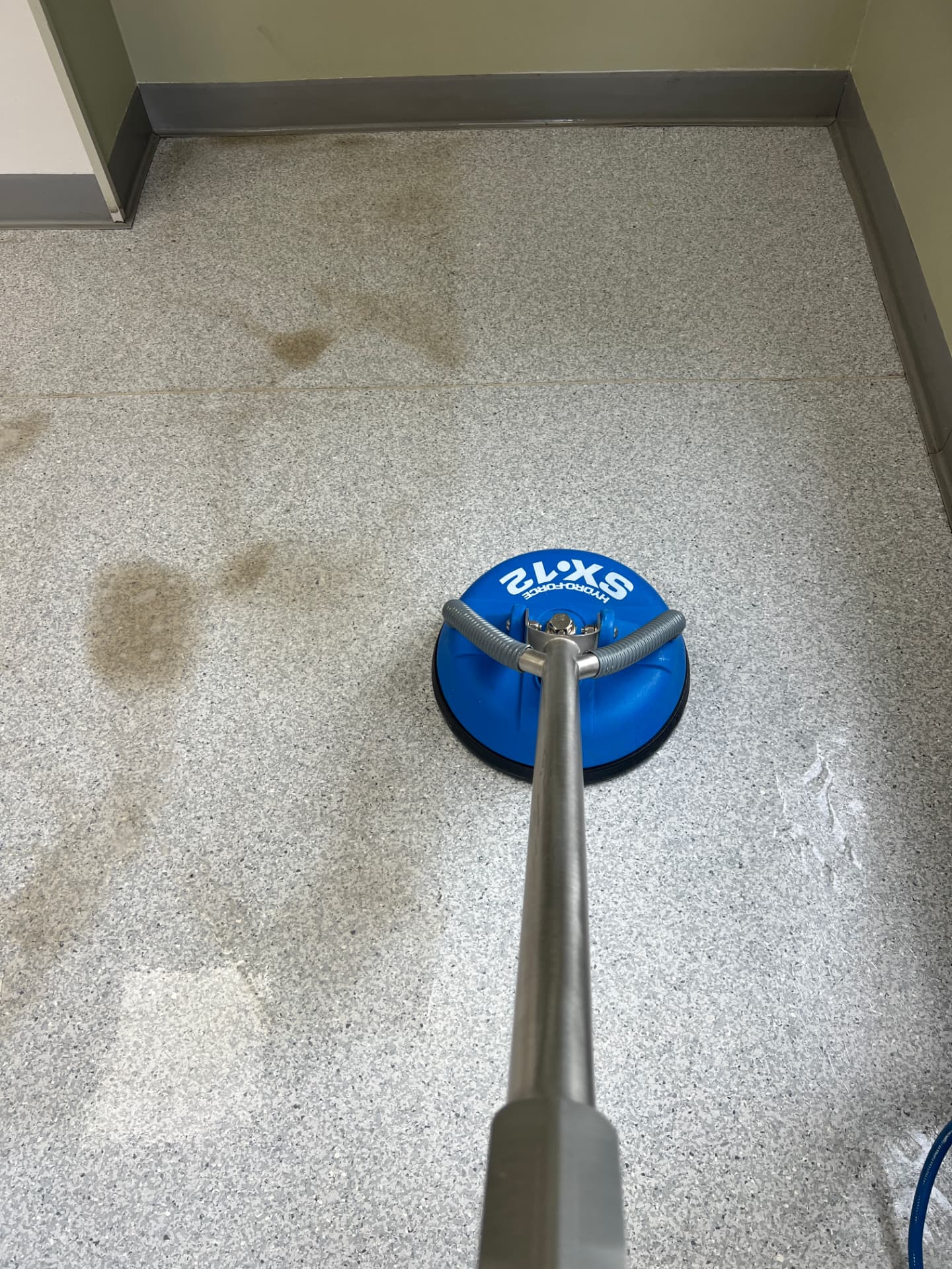Safety floor in Staffordshire before and after professional cleaning, before professional cleaning