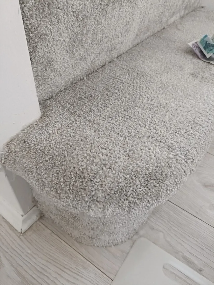 Carpet repair on stairs in Staffordshire, after professional cleaning