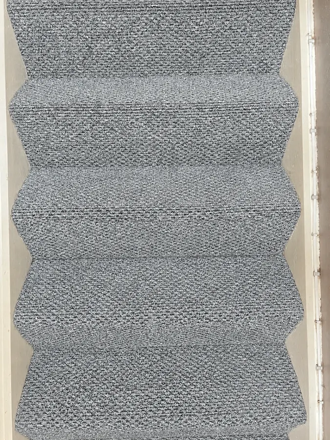 Dark stair carpet restored with professional cleaning in Staffordshire, after professional cleaning