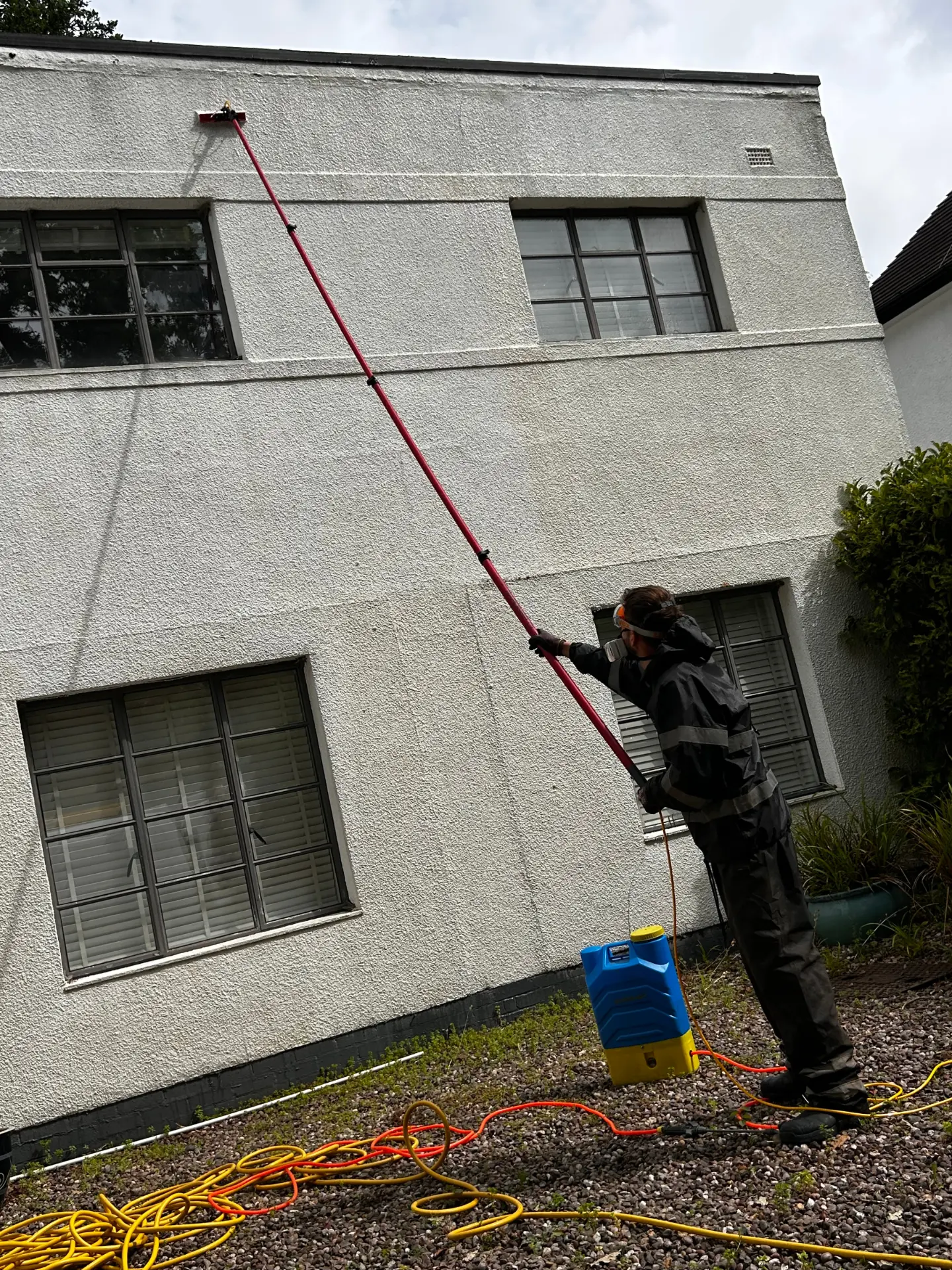Professional render cleaning service at a Staffordshire property