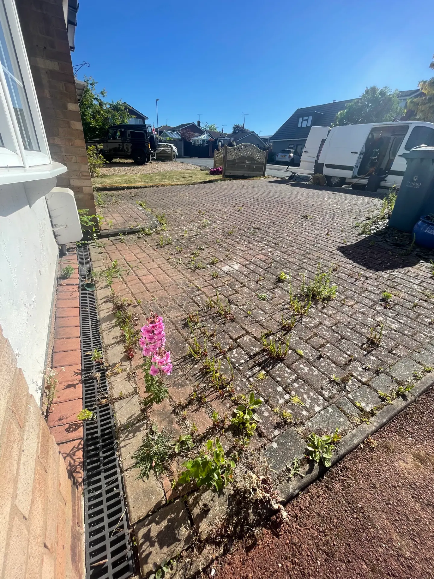 Driveway cleaning Cannock comparison 1, before professional cleaning