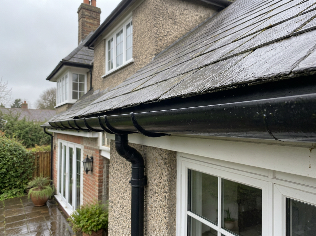 Gutter cleaning comparison 3 in Staffordshire, after professional cleaning